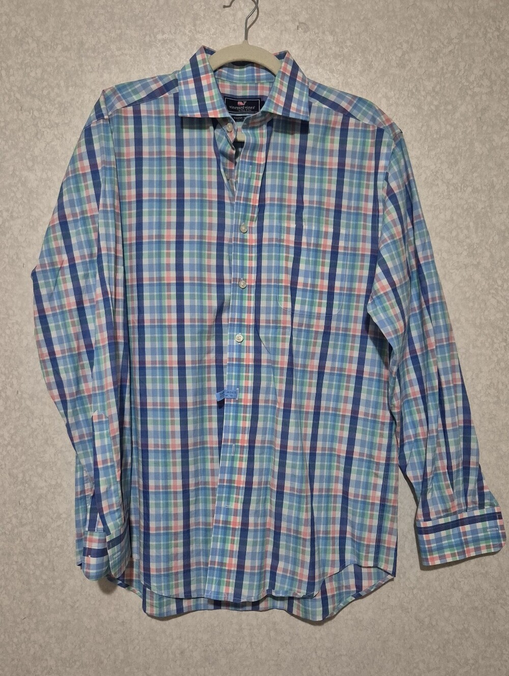 Vineyard Vines Blue Plaid Men's Button-Down Shirt...Size:M 100% Cotton